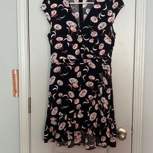 J Crew Mercantile dress with fun floral pattern and ruffle detail on skirt!